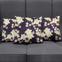 Hawaii Hibiscus Plumeria Purple Pillow Cover Polynesian Pattern