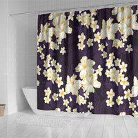 Hawaii Hibiscus Plumeria Purple Shower Curtain Polynesian Pattern