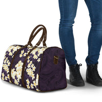 Hawaii Hibiscus Plumeria Purple Travel Bag Polynesian Pattern
