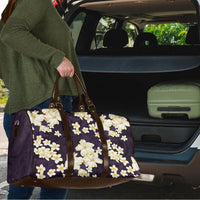 Hawaii Hibiscus Plumeria Purple Travel Bag Polynesian Pattern