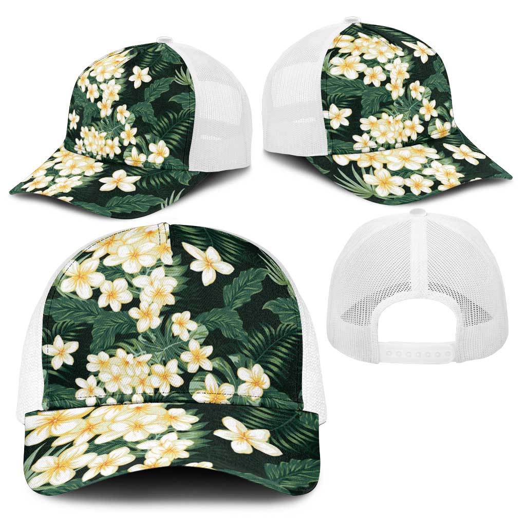 Hawaii Plumeria Tropical Leaves Baseball Net Cap Monstera Calathea Palm Fronds