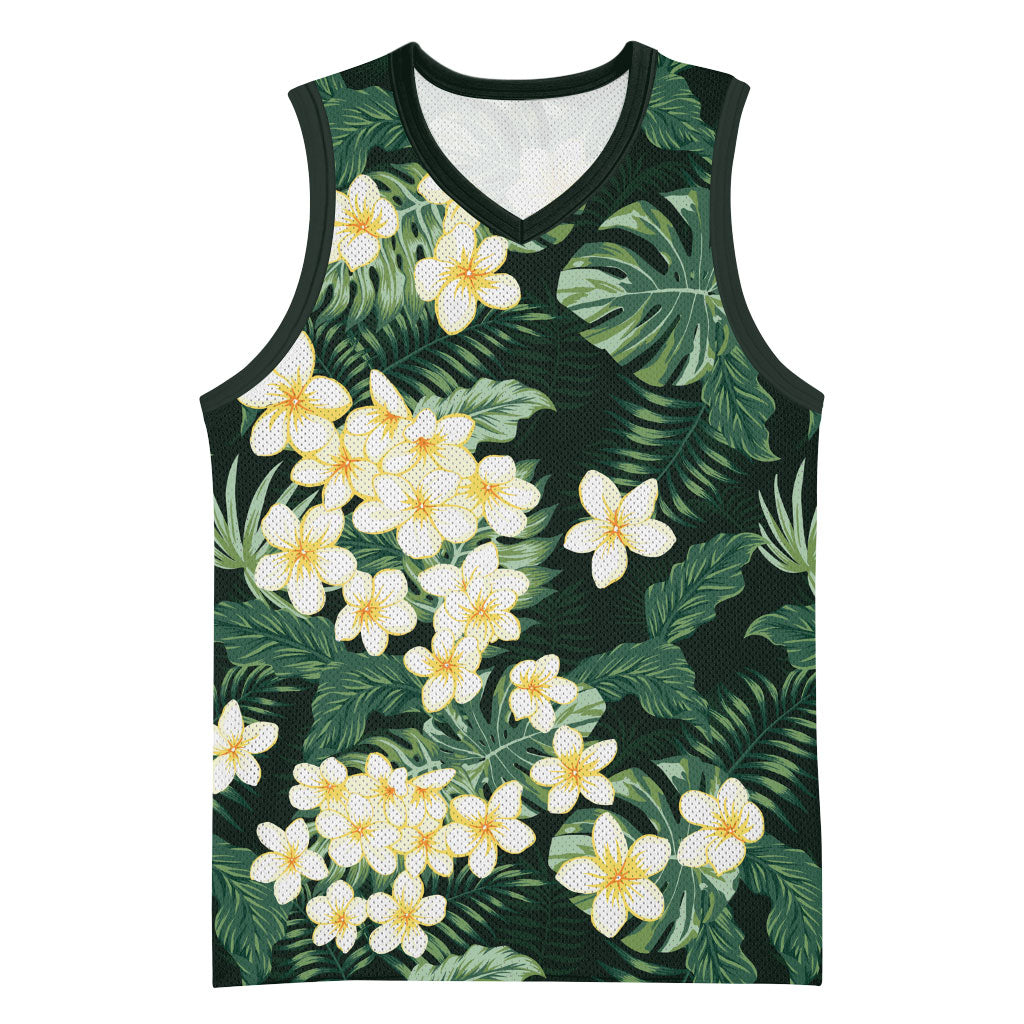 Hawaii Plumeria Tropical Leaves Basketball Jersey Monstera Calathea Palm Fronds
