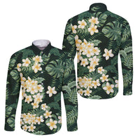 Hawaii Plumeria Tropical Leaves Family Matching Mermaid Dress and Hawaiian Shirt Monstera Calathea Palm Fronds