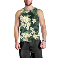 Hawaii Plumeria Tropical Leaves Men Tank Top Monstera Calathea Palm Fronds