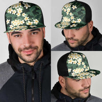Hawaii Plumeria Tropical Leaves Mesh Trucker Cap Monstera Calathea Palm Fronds