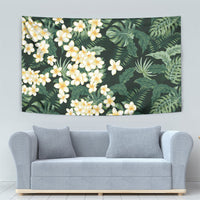 Hawaii Plumeria Tropical Leaves Tapestry Monstera Calathea Palm Fronds