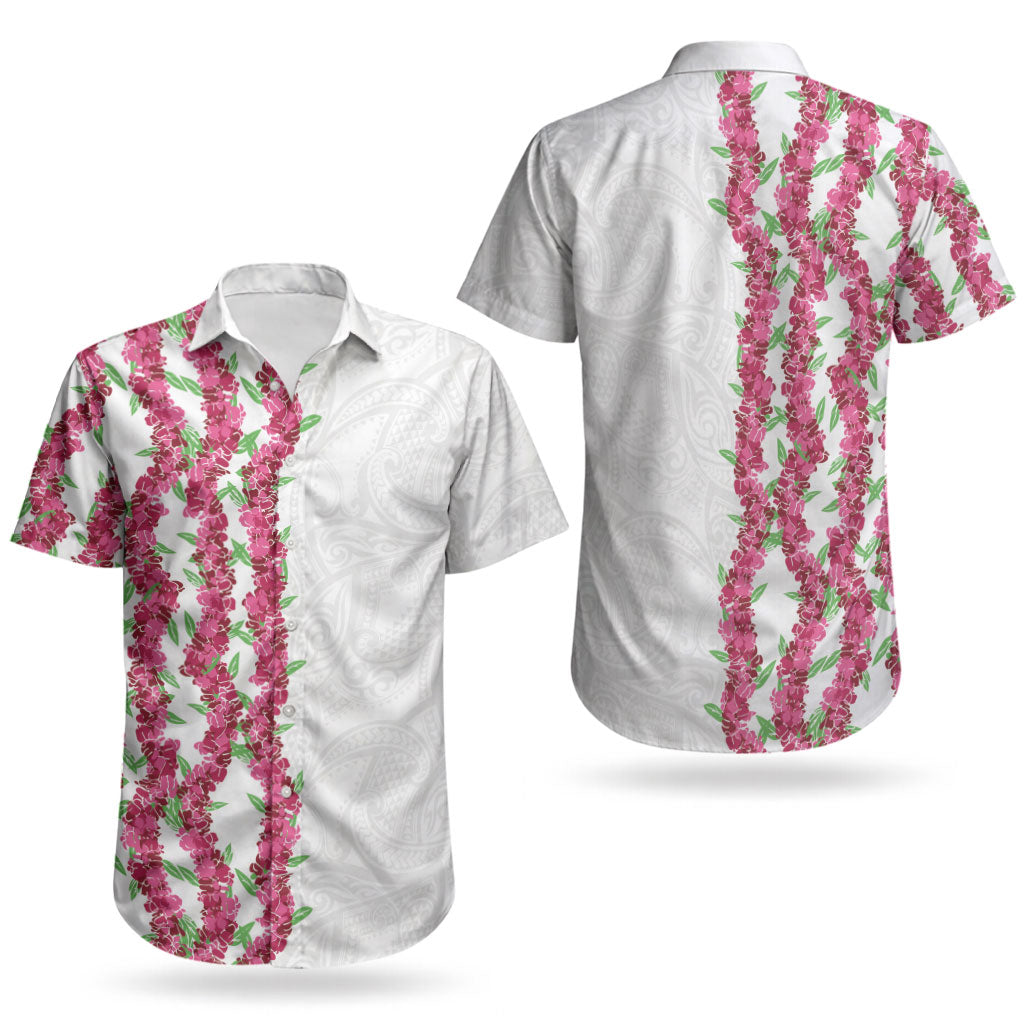 Hawaii Aalii Lei Couples Matching Off Shoulder Maxi Dress and Hawaiian Shirt Aalii Ku Makani