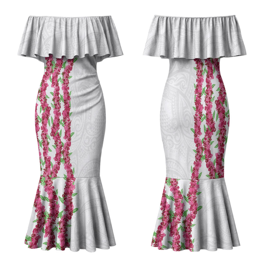 Hawaii Aalii Lei Family Matching Mermaid Dress and Hawaiian Shirt Aalii Ku Makani