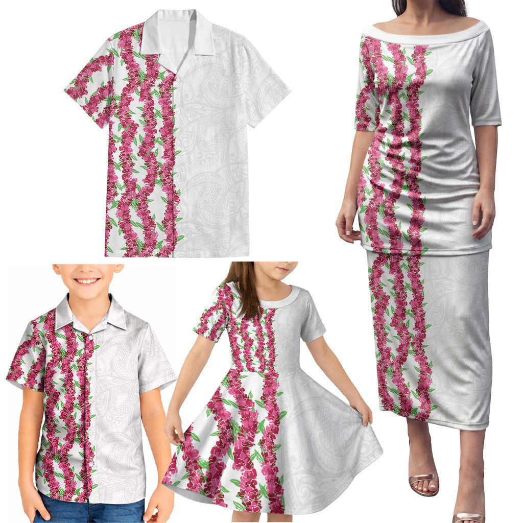 Hawaii Aalii Lei Family Matching Puletasi and Hawaiian Shirt Aalii Ku Makani