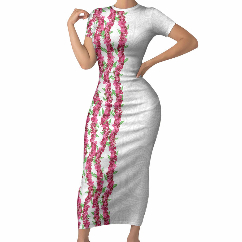 Hawaii Aalii Lei Short Sleeve Bodycon Dress Aalii Ku Makani
