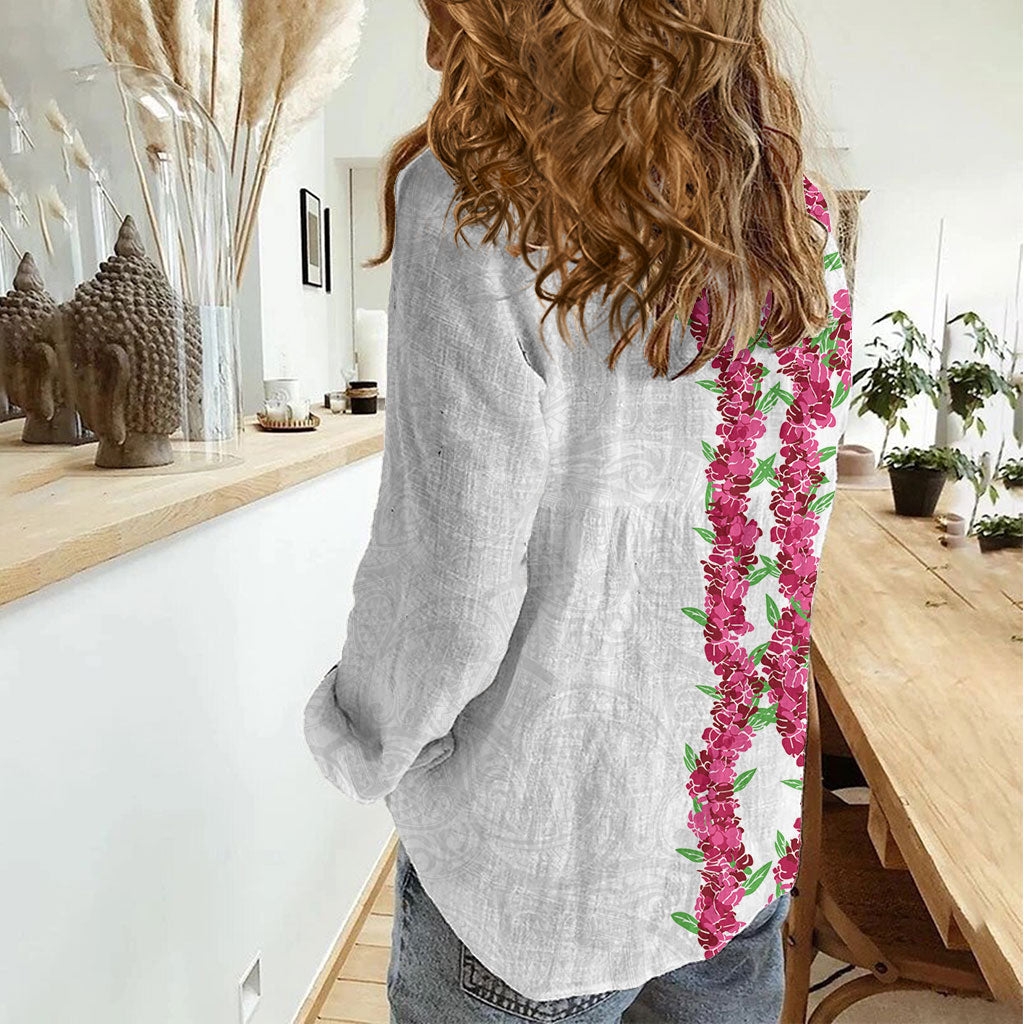 Hawaii Aalii Lei Women Casual Shirt Aalii Ku Makani