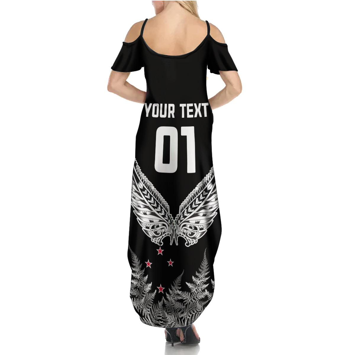 Custom New Zealand Rugby Family Matching Summer Maxi Dress and Hawaiian Shirt NZ Opango Forever Silver Fern Heart LT01 - Polynesian Pride
