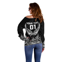 Custom New Zealand Rugby Off Shoulder Sweater NZ Opango Forever Silver Fern Heart LT01 - Polynesian Pride