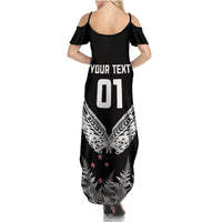 Custom New Zealand Rugby Summer Maxi Dress NZ Opango Forever Silver Fern Heart LT01 - Polynesian Pride