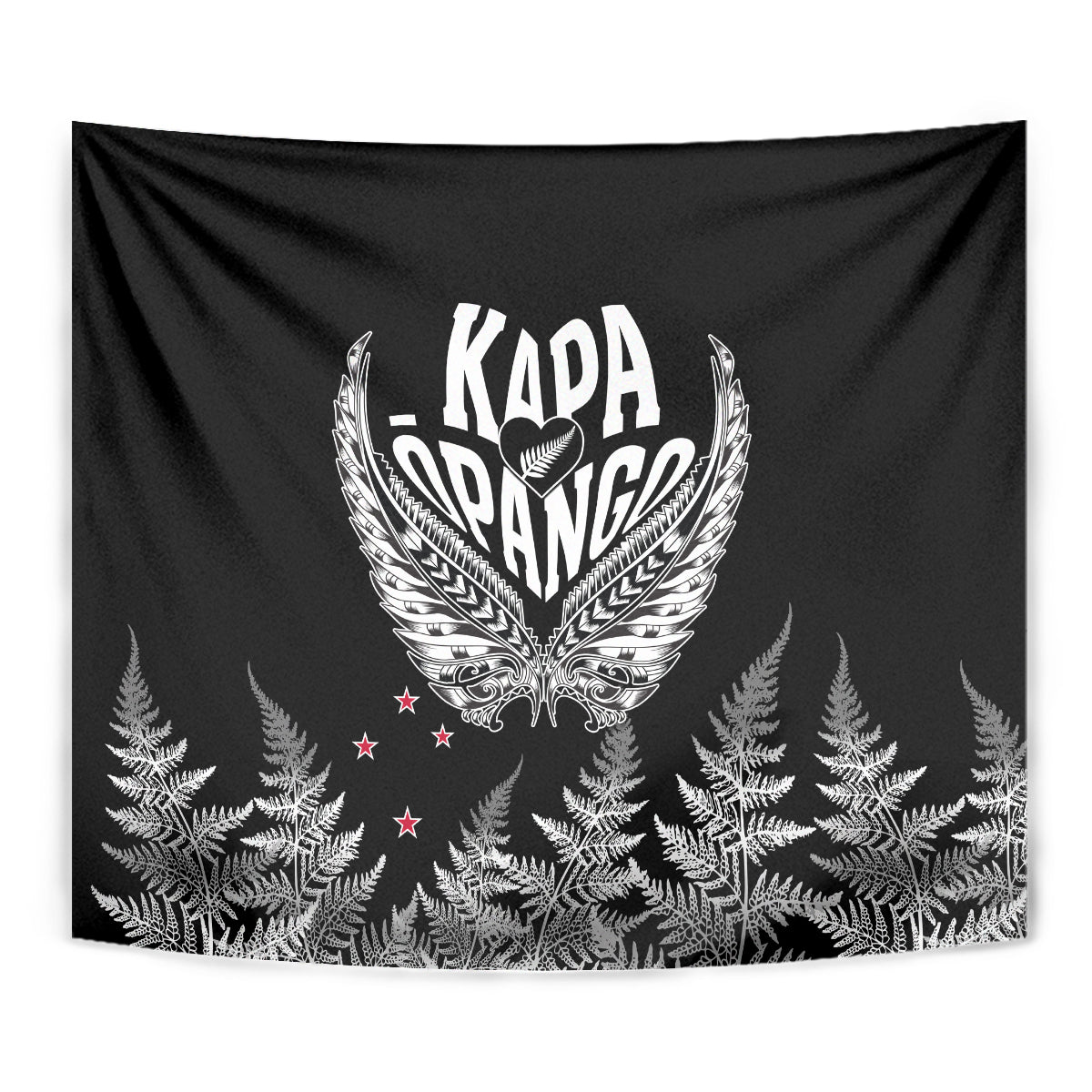 New Zealand Rugby Tapestry NZ Opango Forever Silver Fern Heart LT01 - Polynesian Pride