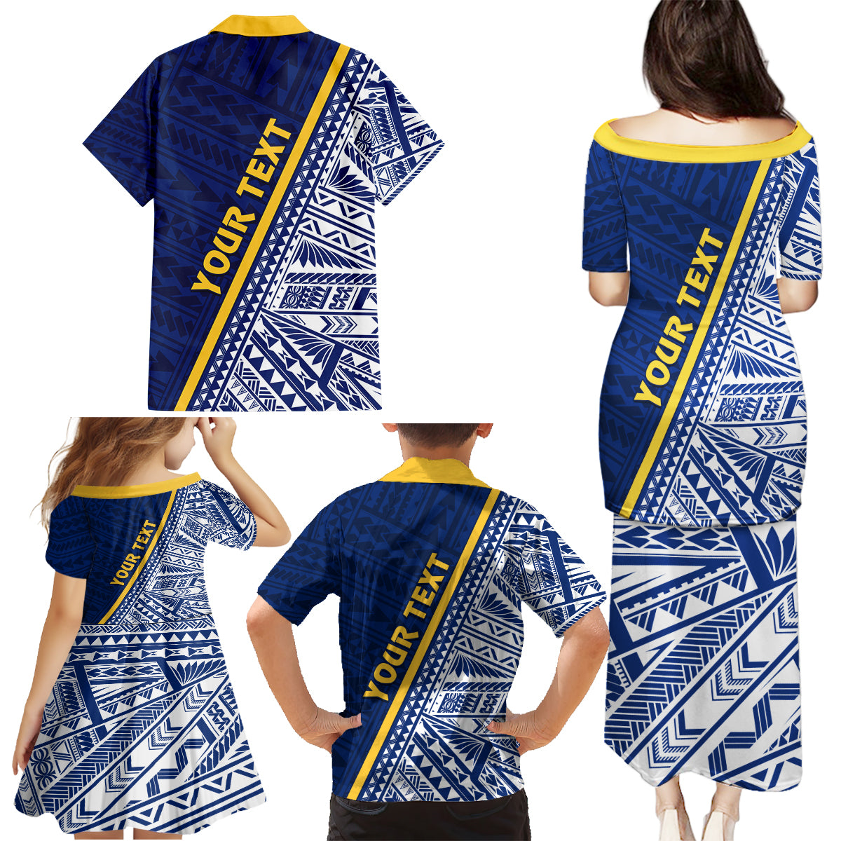 Nauru Independence Day Family Matching Puletasi Dress and Hawaiian Shirt Repubrikin Naoero Gods Will First LT01 - Polynesian Pride