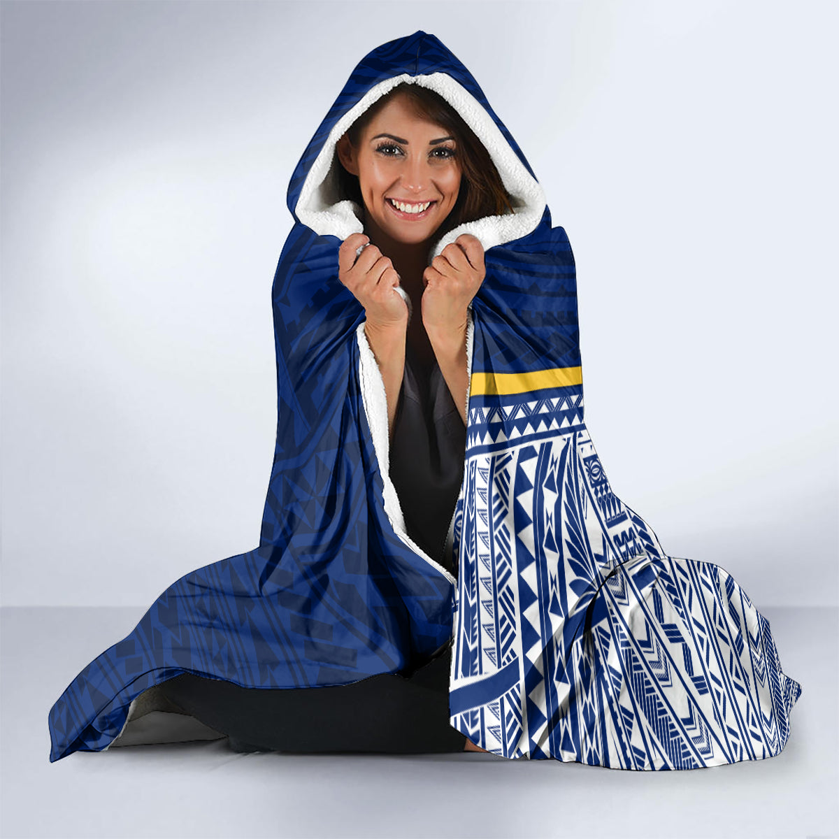 Nauru Independence Day Hooded Blanket Repubrikin Naoero Gods Will First LT01 - Polynesian Pride