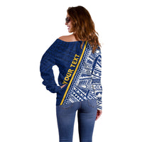 Nauru Independence Day Off Shoulder Sweater Repubrikin Naoero Gods Will First LT01 - Polynesian Pride