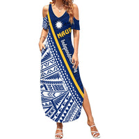 Nauru Independence Day Summer Maxi Dress Repubrikin Naoero Gods Will First LT01 Women Blue - Polynesian Pride