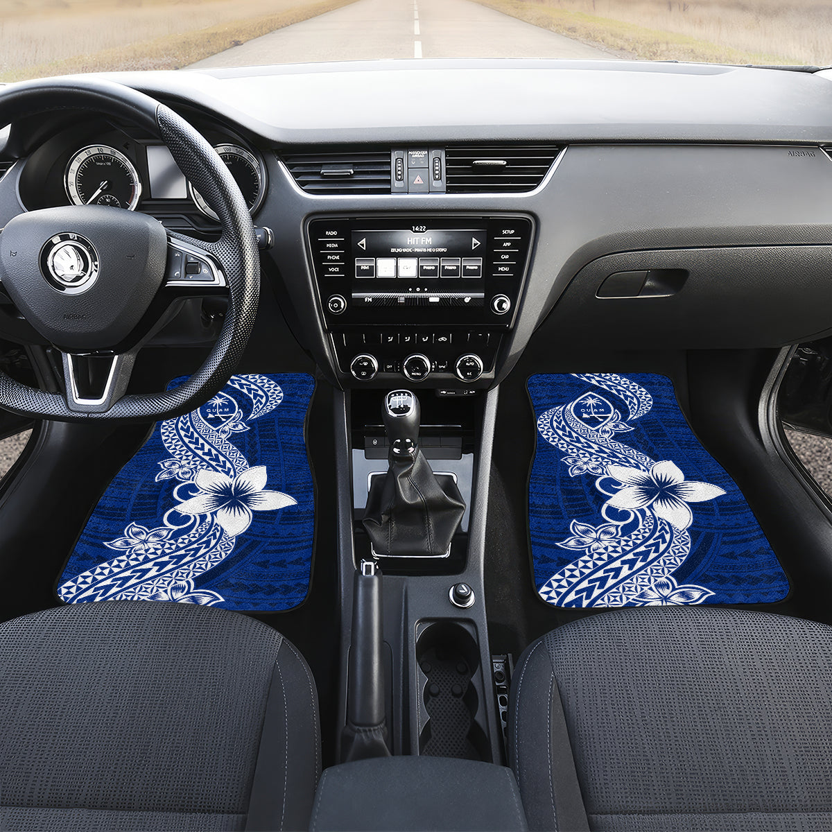 Hafa Adai Guam Car Mats Polynesian Floral Blue Pattern LT01 - Polynesian Pride