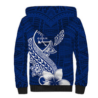 Hafa Adai Guam Sherpa Hoodie Polynesian Floral Blue Pattern LT01 - Polynesian Pride