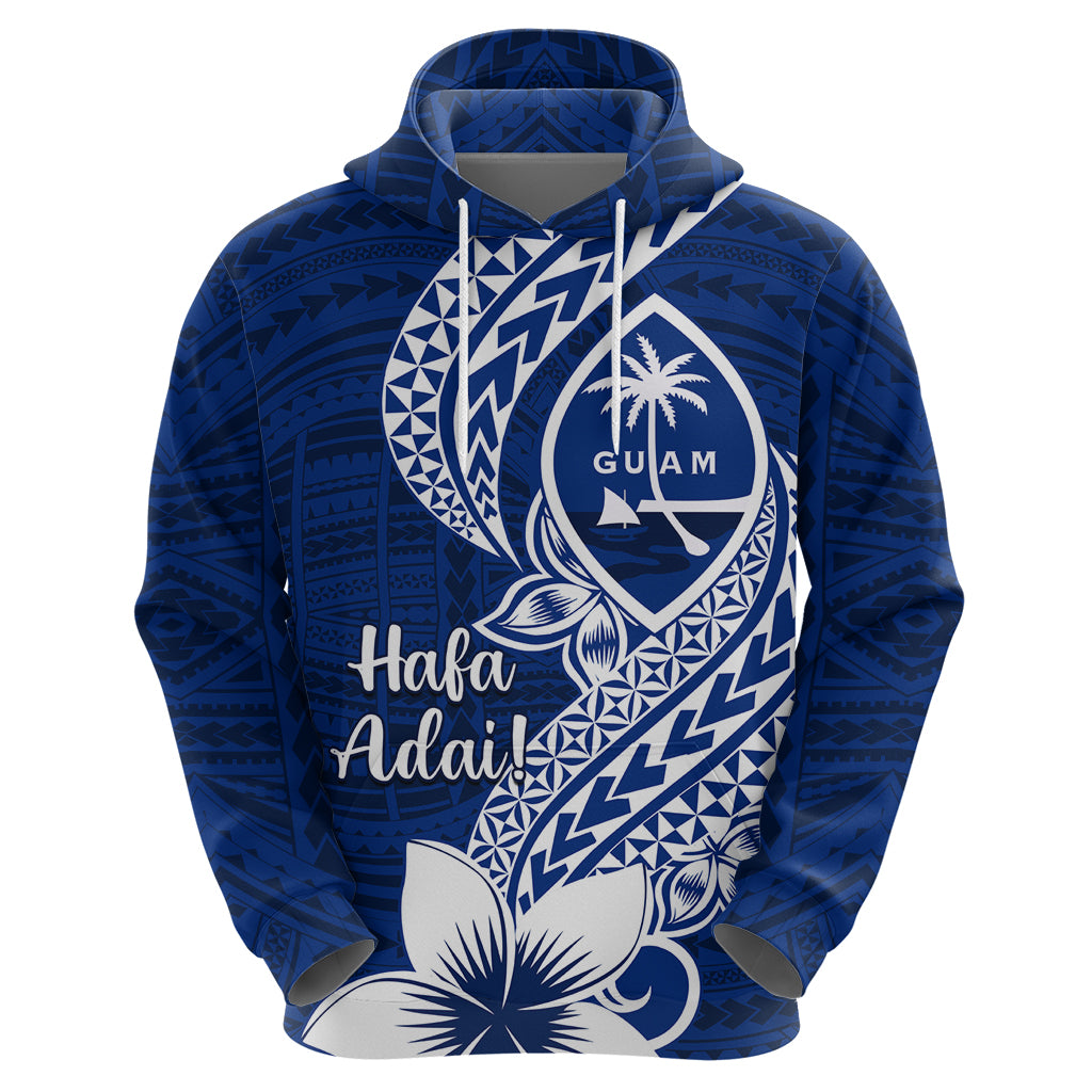 Hafa Adai Guam Zip Hoodie Polynesian Floral Blue Pattern LT01 - Polynesian Pride