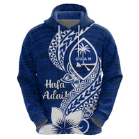 Hafa Adai Guam Zip Hoodie Polynesian Floral Blue Pattern LT01 - Polynesian Pride