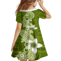 Hafa Adai Guam Family Matching Long Sleeve Bodycon Dress and Hawaiian Shirt Polynesian Olive Green Blue Pattern LT01 - Polynesian Pride
