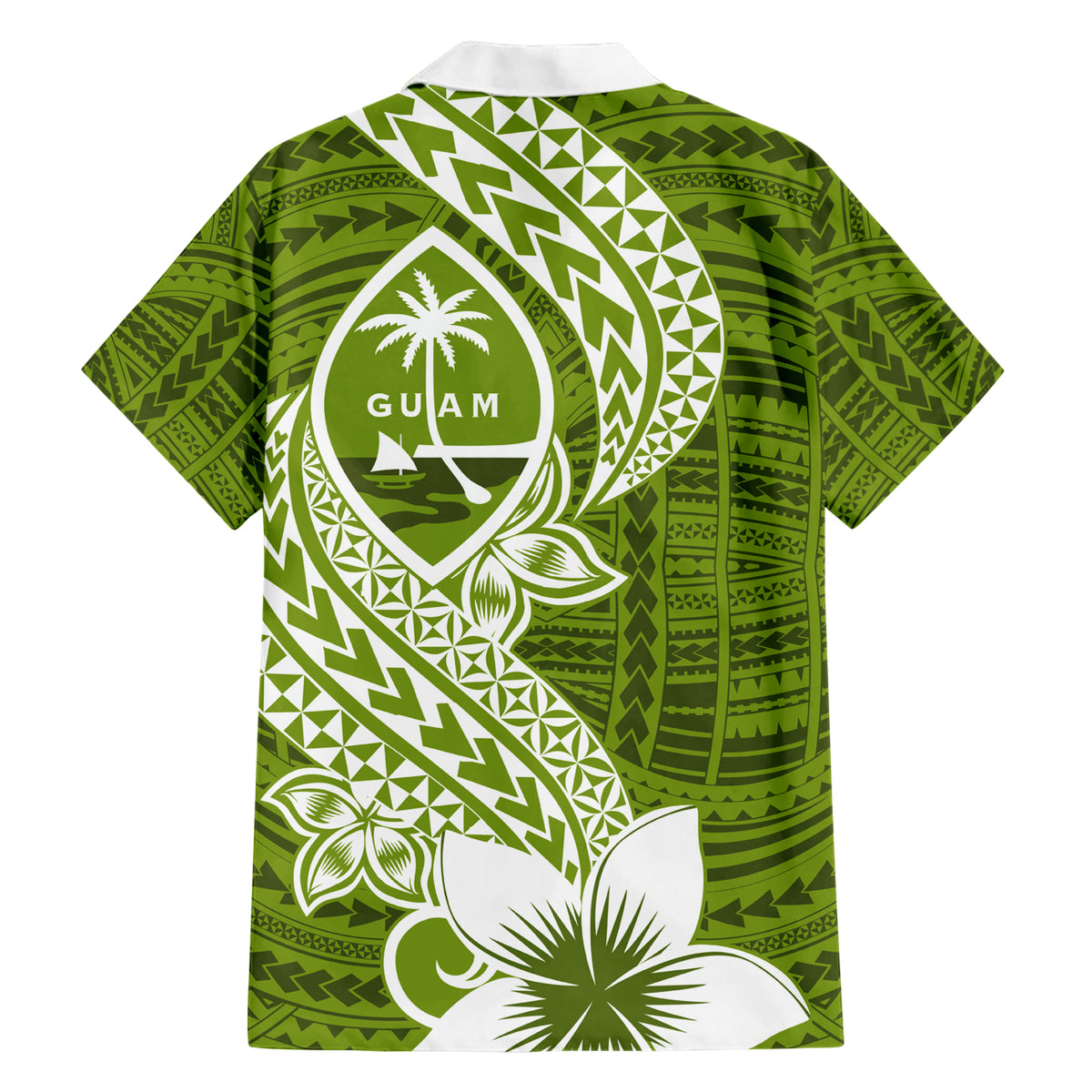 Hafa Adai Guam Hawaiian Shirt Polynesian Olive Green Blue Pattern LT01 - Polynesian Pride