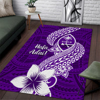 Hafa Adai Guam Area Rug Polynesian Floral Purple Pattern LT01 Purple - Polynesian Pride