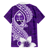 Hafa Adai Guam Family Matching Tank Maxi Dress and Hawaiian Shirt Polynesian Floral Purple Pattern LT01 - Polynesian Pride