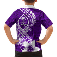 Hafa Adai Guam Kid Hawaiian Shirt Polynesian Floral Purple Pattern LT01 - Polynesian Pride