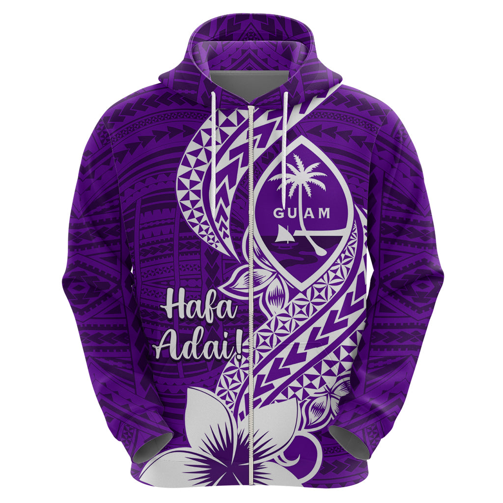 Hafa Adai Guam Zip Hoodie Polynesian Floral Purple Pattern LT01 - Polynesian Pride
