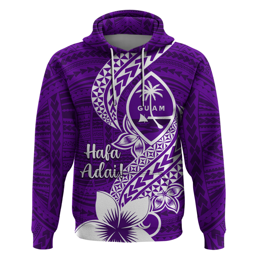 Hafa Adai Guam Zip Hoodie Polynesian Floral Purple Pattern LT01 Pullover Hoodie Purple - Polynesian Pride