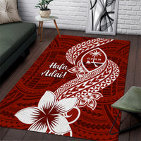 Hafa Adai Guam Area Rug Polynesian Floral Red Pattern LT01 Red - Polynesian Pride