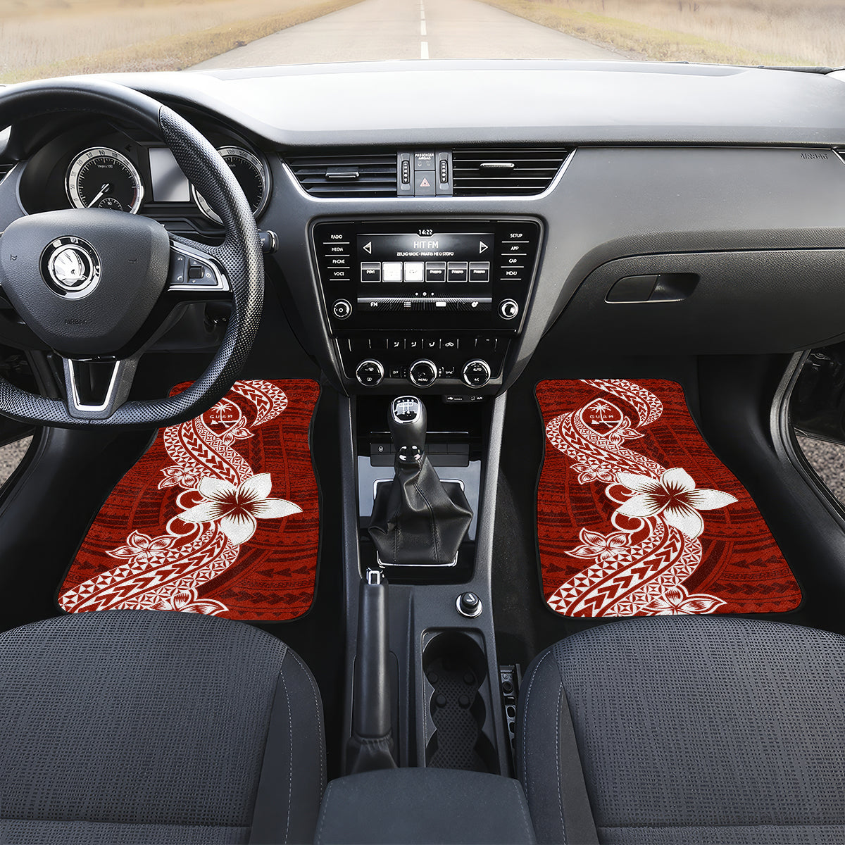Hafa Adai Guam Car Mats Polynesian Floral Red Pattern LT01 - Polynesian Pride