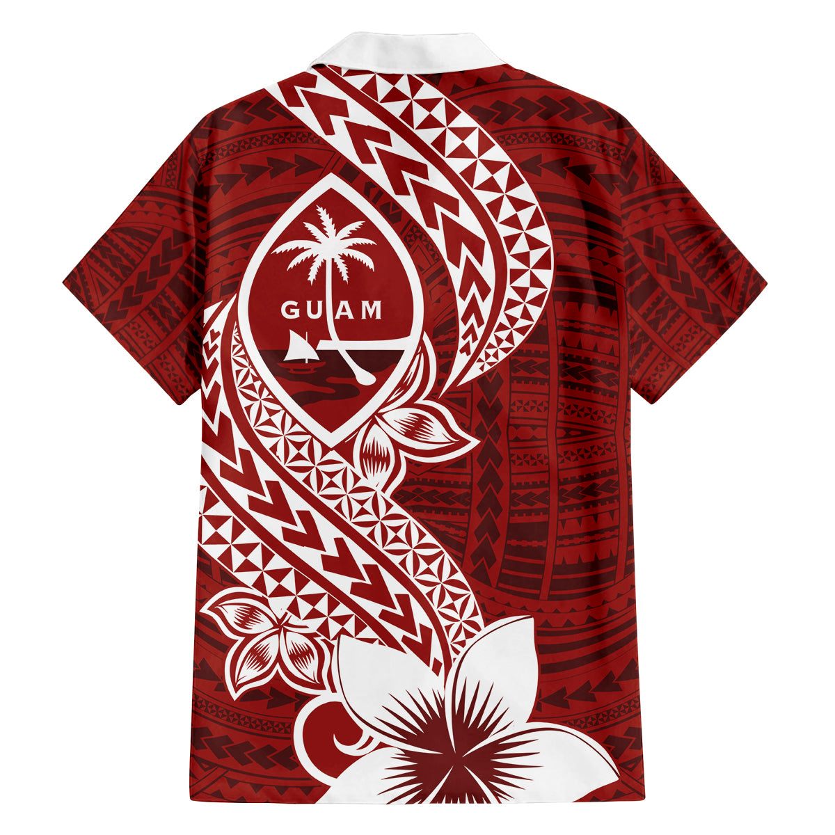 Hafa Adai Guam Family Matching Off Shoulder Maxi Dress and Hawaiian Shirt Polynesian Floral Red Pattern LT01 - Polynesian Pride