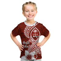 Hafa Adai Guam Kid T Shirt Polynesian Floral Red Pattern LT01 Red - Polynesian Pride
