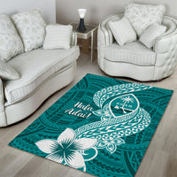 Hafa Adai Guam Area Rug Polynesian Floral Teal Pattern LT01 - Polynesian Pride