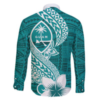 Hafa Adai Guam Family Matching Mermaid Dress and Hawaiian Shirt Polynesian Floral Teal Pattern LT01 - Polynesian Pride