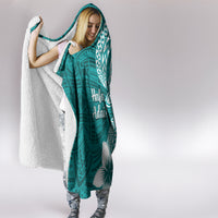 Hafa Adai Guam Hooded Blanket Polynesian Floral Teal Pattern LT01 - Polynesian Pride