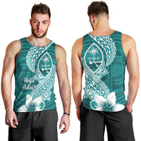 Hafa Adai Guam Men Tank Top Polynesian Floral Teal Pattern LT01 - Polynesian Pride