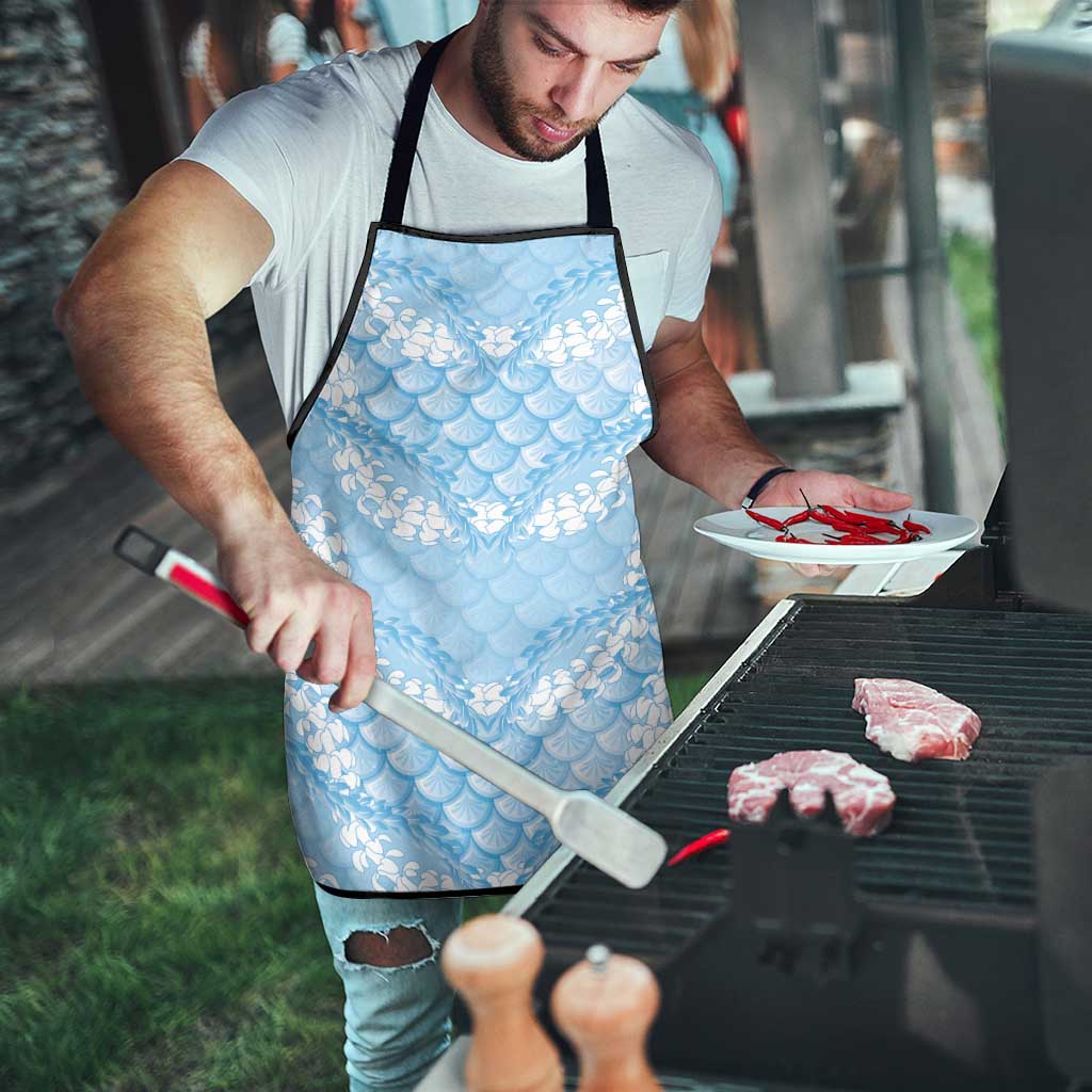 Baby Blue Mermaid Puakenikeni Maile Lei Apron