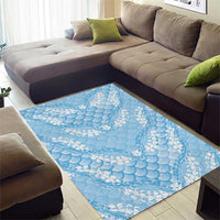 Baby Blue Mermaid Puakenikeni Maile Lei Area Rug LT01 - Polynesian Pride