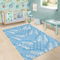 Baby Blue Mermaid Puakenikeni Maile Lei Area Rug LT01 - Polynesian Pride