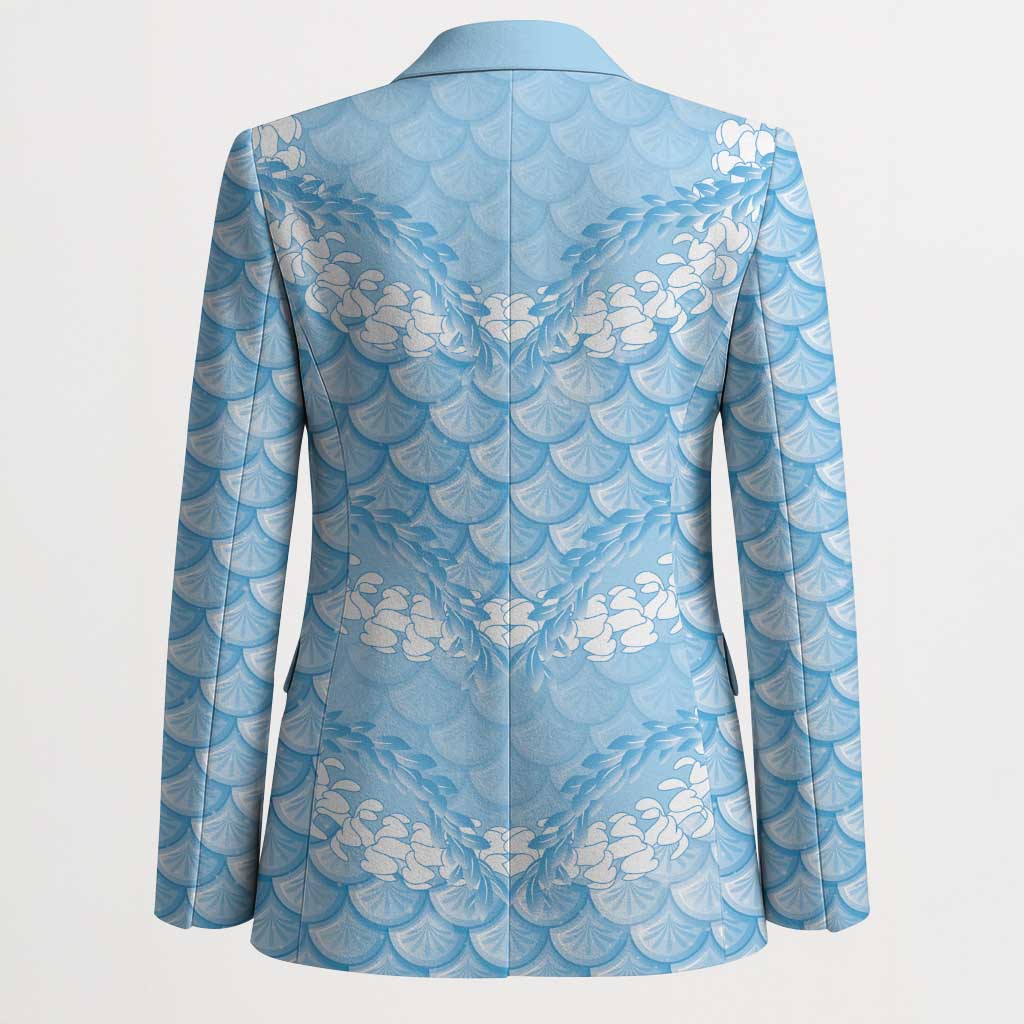 Baby Blue Mermaid Puakenikeni Maile Lei Blazer