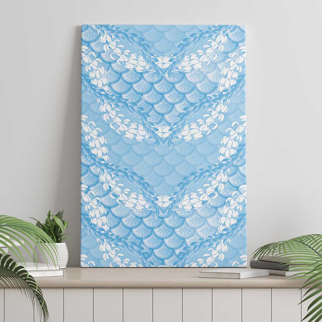 Baby Blue Mermaid Puakenikeni Maile Lei Canvas Wall Art