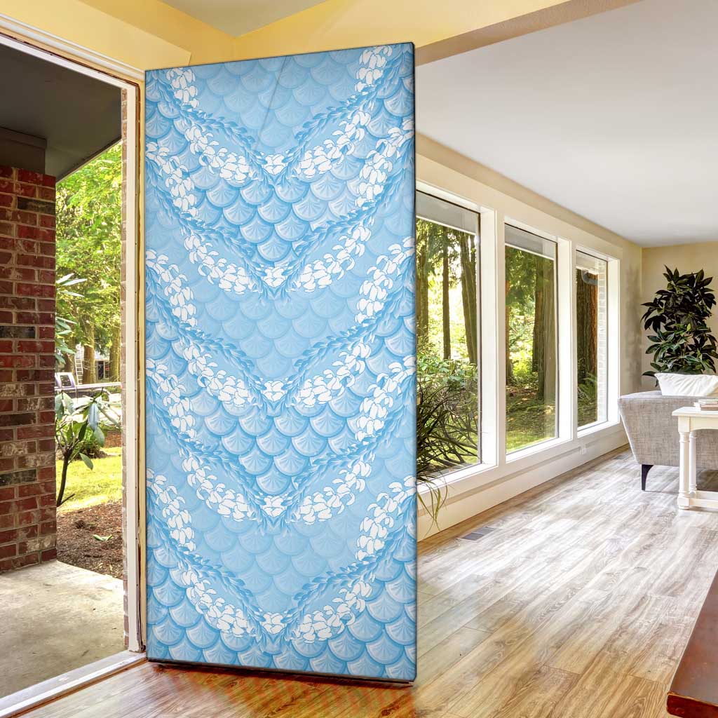Baby Blue Mermaid Puakenikeni Maile Lei Door Cover