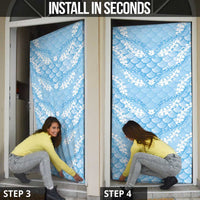 Baby Blue Mermaid Puakenikeni Maile Lei Door Cover