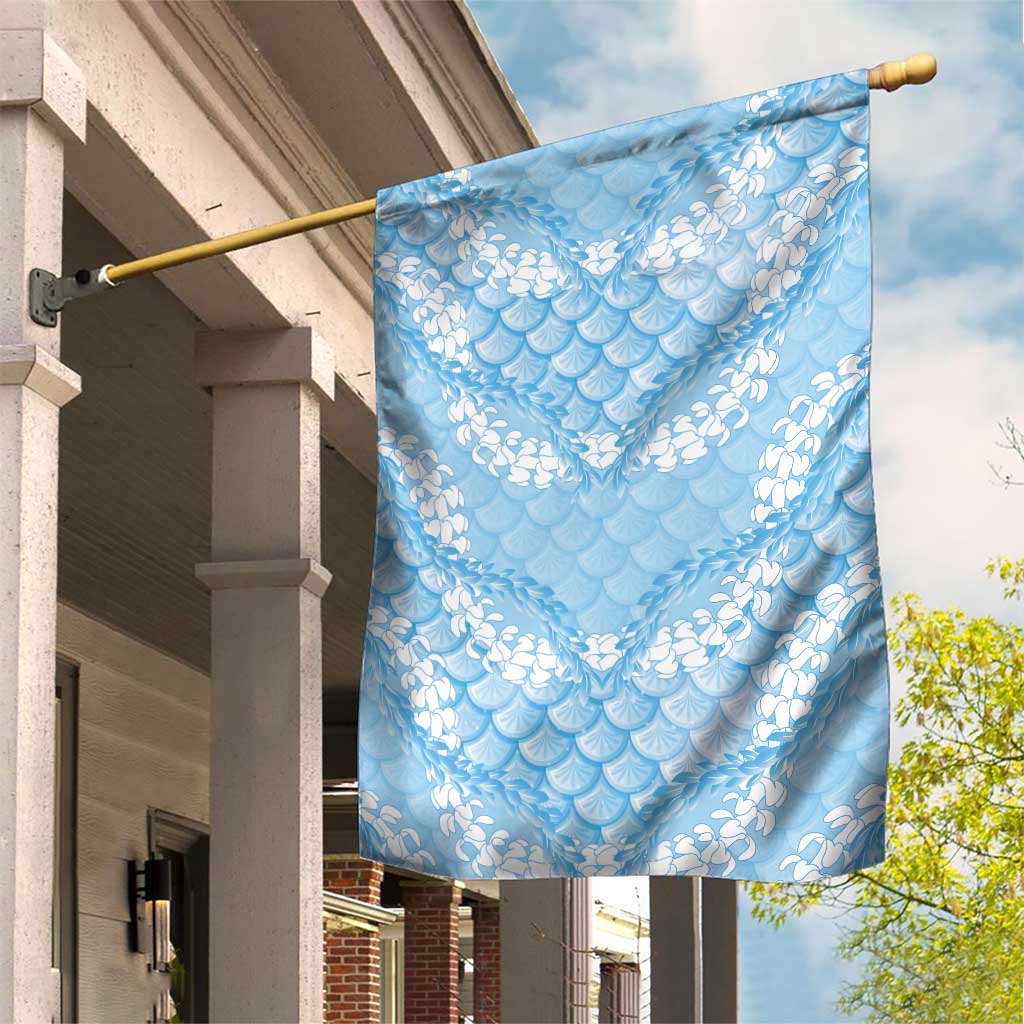 Baby Blue Mermaid Puakenikeni Maile Lei Garden Flag